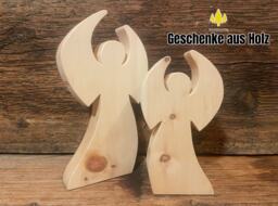 Handcrafted Swiss Pine Angel - Gift Guardian Decoration Wooden Idea - thumbnail 1