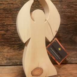 Handcrafted Swiss Pine Angel - Gift Guardian Decoration Wooden Idea - thumbnail 3