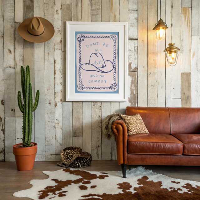 Cowboy Hat Art Print, Trendy Western Decor - image 1