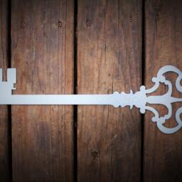 Metal Skeleton Key/Rustic Wall Art Antique Decorations Copper Rusted Passkey 11Th Steel Anniversary Gift 6Th Iron - thumbnail 2