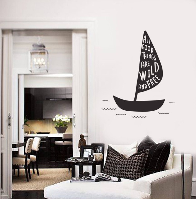 Wall Vinyl Decal Phrase Word All Good Things Are Wild & Free Quote Home Decor - 2529Dz - image 1