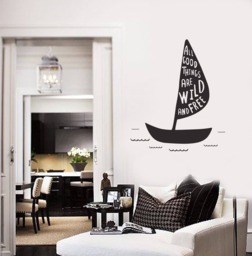 Wall Vinyl Decal Phrase Word All Good Things Are Wild & Free Quote Home Decor - 2529Dz - thumbnail 1