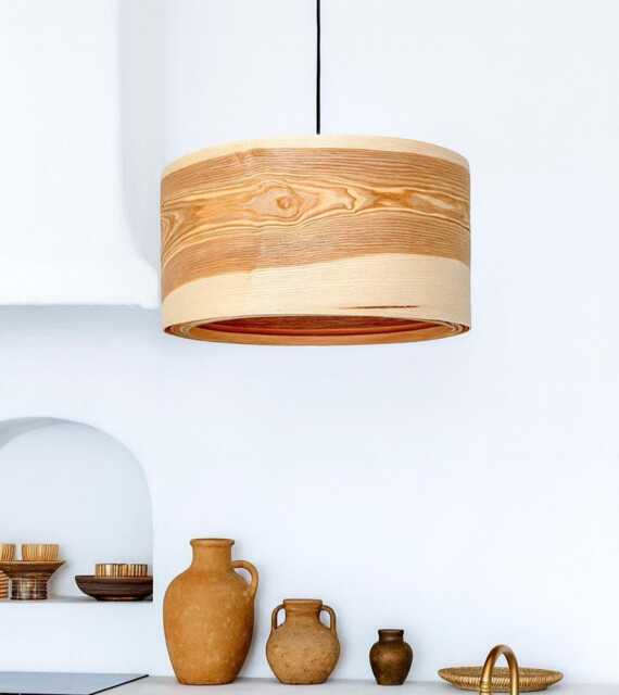 Olive Wood Pendant Light For Scandinavian Decor, Stylish Hanging Lamp Mid Century, Modern Chandelier - image 1