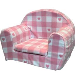 Foam Seat Children's Room Toddler Chair Kids Armchair Handmade Lightweight Playroom Deco, Love Heart Design 2 Colours Pink Or Blue Easy Wash - thumbnail 2