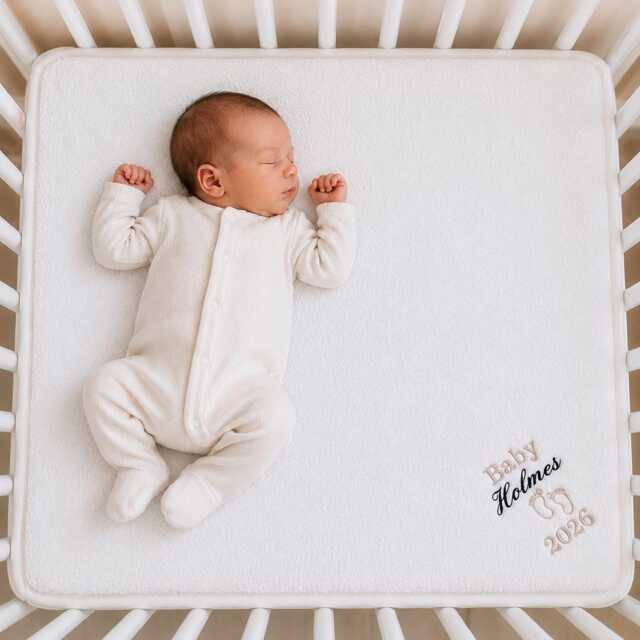 Personalised Baby Blanket New Embroidered Name Gift Shower - image 1