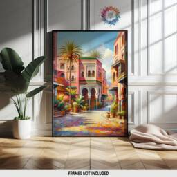 Morocco Travel Poster Prints - Set Of 3 Posters - Wall Art Decor Marrakesh Illustration Artwork Gift Living Room Gifts - thumbnail 3