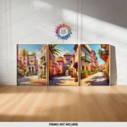 Morocco Travel Poster Prints - Set Of 3 Posters - Wall Art Decor Marrakesh Illustration Artwork Gift Living Room Gifts - thumbnail 1
