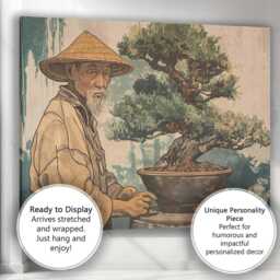 Japanese Bonsai Gardener Traditional Botanical Portrait Canvas Wall Art Print Decor Picture Ready To Hang - thumbnail 3