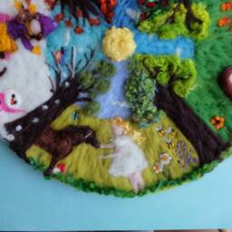 4 Seasons Circle, Waldorf Art, Season Table, Nature -Table, Season Stained Glass, Wall Hanging - thumbnail 2