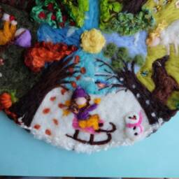 4 Seasons Circle, Waldorf Art, Season Table, Nature -Table, Season Stained Glass, Wall Hanging - thumbnail 3