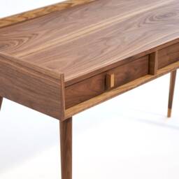 Handmade Walnut & Oak Office Desk, Mid Century Modern Style - thumbnail 3