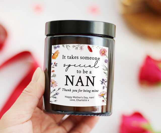 60Th 50Th Birthday Gift For Nan Granny Grandma With Custom Message - Special Wedding Mother's Day Personalized Candle Her - image 1