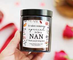60Th 50Th Birthday Gift For Nan Granny Grandma With Custom Message - Special Wedding Mother's Day Personalized Candle Her - thumbnail 1