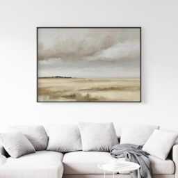 Prairie Cloud Poster, Neutral Grassland Print, Landscape Wall Art, Paper - thumbnail 2