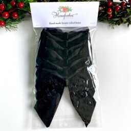 Black Velvet Christmas Tree Bows, Bows For Tree, Black Decorations, 5.5 Inch Bow, Pack Of 6 - thumbnail 3