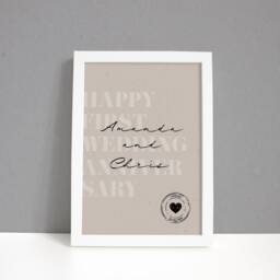 Personalised Wedding Anniversary Print, First Gift For Her Or Him, Couple Gift, Wall Art Print - thumbnail 2