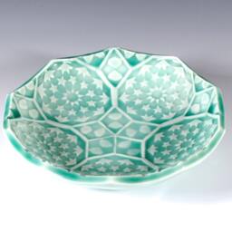 Emerald Green Ceramic Soap Dish Timurid Star Pattern Ring Holder - thumbnail 2