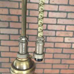 "Industrial Pendant Light -Antique Brass 8"" Flat Clear Glass Shade with Patented ""Huila Connectors" - thumbnail 4