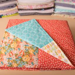Baby Girl Quilt, Floral Quilt, Coral Nursery, Girl Bedding, Gift, Baby Shower Blue Shabby Chic Quilt - thumbnail 2