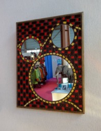 Mirror Mosaic Owl - Emaux De Briare Red, Yellow & Brown - thumbnail 1