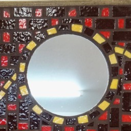 Mirror Mosaic Owl - Emaux De Briare Red, Yellow & Brown - thumbnail 3