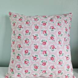 Handmade Provence Rose Cushion Cover Shabby Chic Floral Pillow - 40x40 cm - thumbnail 2