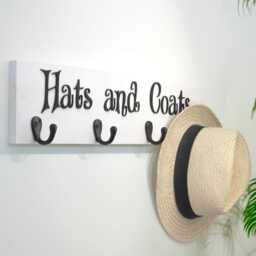 Personalized Wooden Hat & Coat Hook Sign, Entrance Decor - thumbnail 2