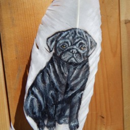 Pug Painting, Feather Pen - thumbnail 2