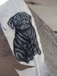Pug Painting, Feather Pen - thumbnail 1