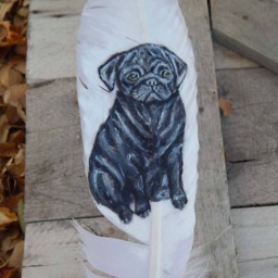 Pug Painting, Feather Pen - thumbnail 4
