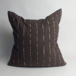 Brown White Stripes Chom Thong Handwoven Cotton Cushions Cover Throw Pillows Decorative Accent - thumbnail 2