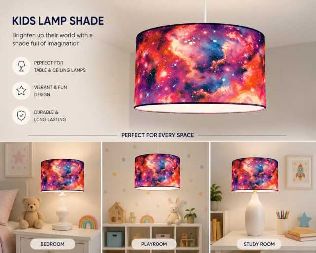 New High Quality Stunning Kid Room Deep Galaxy Space Stars Clouds in Multicoloured Sky Lamp Shade Pendant - image 1