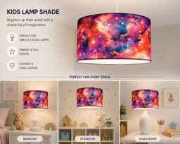 New High Quality Stunning Kid Room Deep Galaxy Space Stars Clouds in Multicoloured Sky Lamp Shade Pendant - thumbnail 1