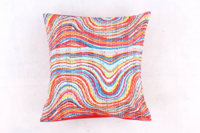 New Lahriya Pattern Indian Handmade Pillow Cover, Pillowcases, Cushion Cover Size 16x16 - image 1