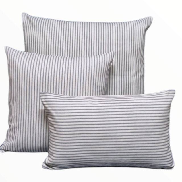 Hamptons Style Cushion Cover, Blue Striped Pillow, Pillow, Cover Only, Indoor Cushion. Cotton Cushion, Chair Cushion - image 1