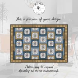 Helena's Summer Vinyl PVC Mat, Plain Mat, Splanish Style, Boho Home Decor, Floor Rug, Tiles #3E - thumbnail 3