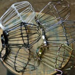 Black Wire Bulb Cage, Clamp On Lamp Guard, For Vintage Trouble Lights - Top Quality Supplies Your Handmade Lighting, Lamps, Pendants - thumbnail 4