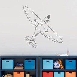 Spitfire Wall Sticker, Spitfire Decal, Art, Airplane Decor, Aeroplane Plane Sticker - thumbnail 3