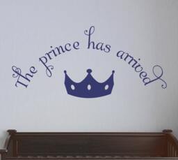 Welcome Prince Wall Decal - Vinyl Prince Crown Baby & Nursery Decor Child138Np - thumbnail 1