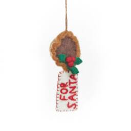 Snack For Santa - Hanging Decoration Needle Felt Traditional Christmas Ethically Made Sustainable - thumbnail 3