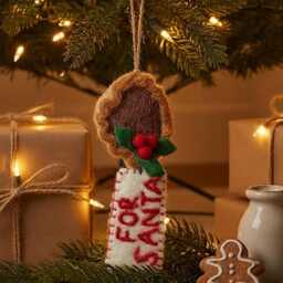 Snack For Santa - Hanging Decoration Needle Felt Traditional Christmas Ethically Made Sustainable - thumbnail 1