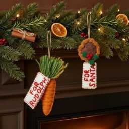 Snack For Santa - Hanging Decoration Needle Felt Traditional Christmas Ethically Made Sustainable - thumbnail 4