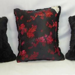 Fur Pillows-3, Repurposed From Seal & Muskrat Vintage Fur Coats/Housewarming Gift Mothers Gift, Wedding, Repurposed, Home Decor, Bedding, Birthday - thumbnail 2