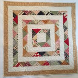 Geometric Triangles Baby Quilt in Reproduction Vintage Fabric With Free Pillowcase 15065 T7 - thumbnail 4