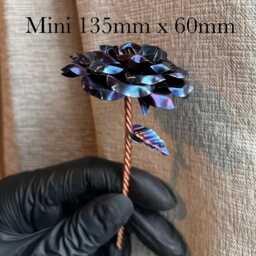 Handmade Colourful Titanium Rose, Metal Flower, Anniversary Gift - thumbnail 3