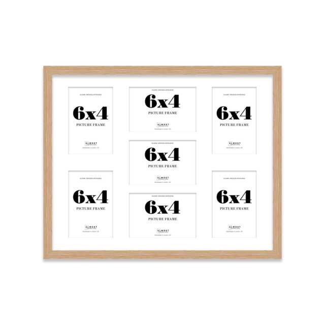 20x16 Inch 7 Opening All Colours Photo Collage Frame, Displays & Holds Seven 6x4 Photos, Multi Aperture Family Picture Frame - image 1