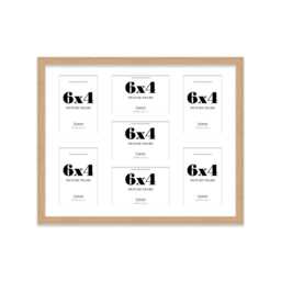 20x16 Inch 7 Opening All Colours Photo Collage Frame, Displays & Holds Seven 6x4 Photos, Multi Aperture Family Picture Frame - thumbnail 1