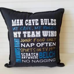 Man Cave Rules Pillow Cover Custom Sports Fan Gift - thumbnail 3