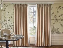Light Brown Cotton Linen Curtain Panels, White Decorative Edge, Custom , For Living Room