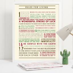 Dalai Lama Rules For Living Quote Art Print Poster - Motivational, Inspirational - thumbnail 2